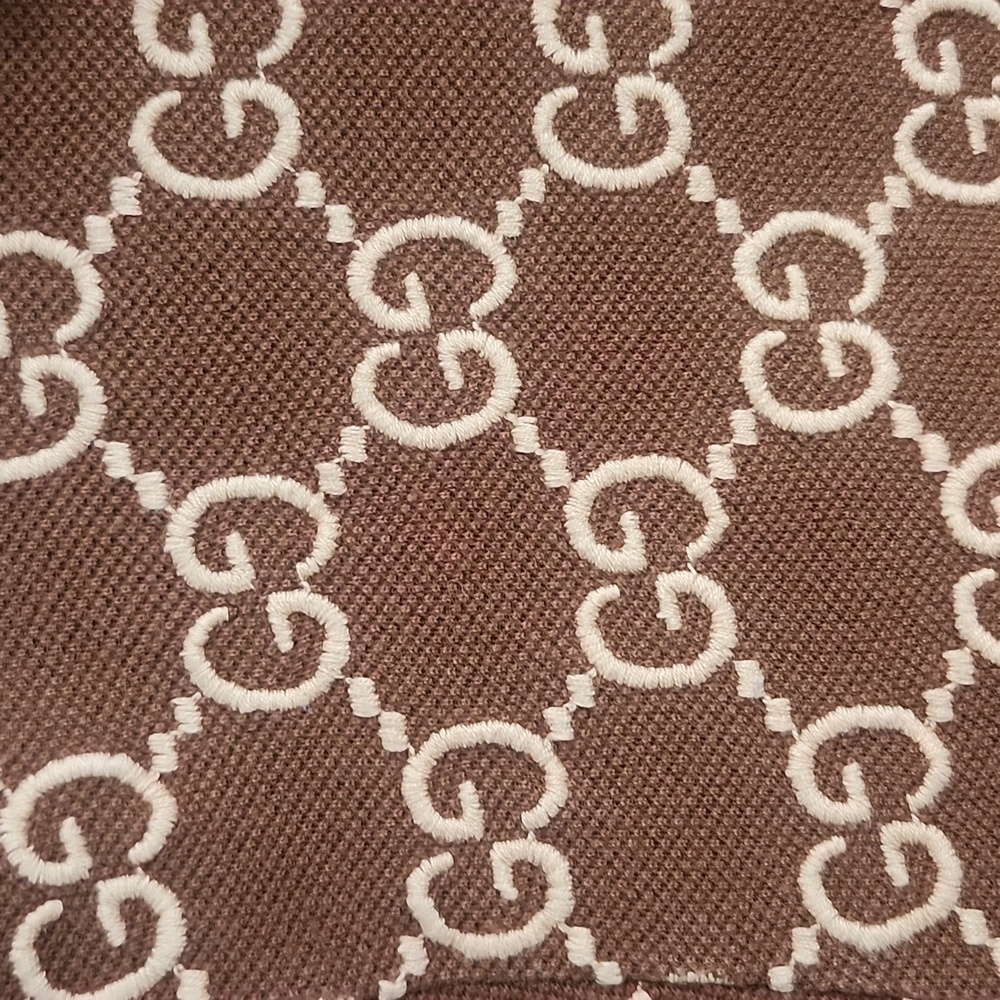 AUTHENTIC Gucci Brown Monogram Polo Shirt - Picture 4 of 9